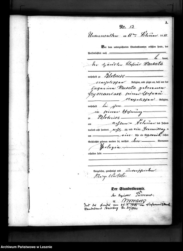 Obraz 16 z jednostki "[Księga urodzeń]"