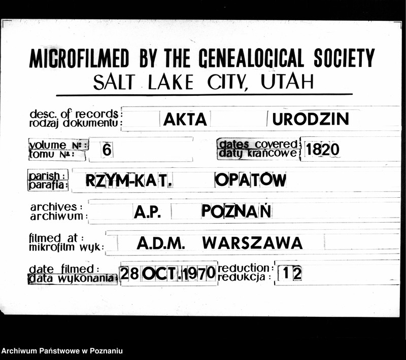 image.from.team "Akta stanu cywilnego Parafii Rzymskokatolickiej Opatów (pow. kępiński)"