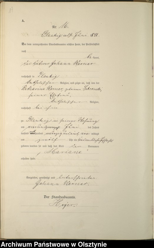 image.from.unit.number "Geburts-Haupt-Register Nr 1 - 46"