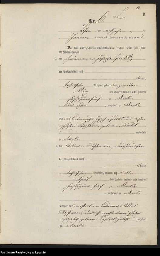 Obraz 14 z jednostki "[Księga małżeństw]"