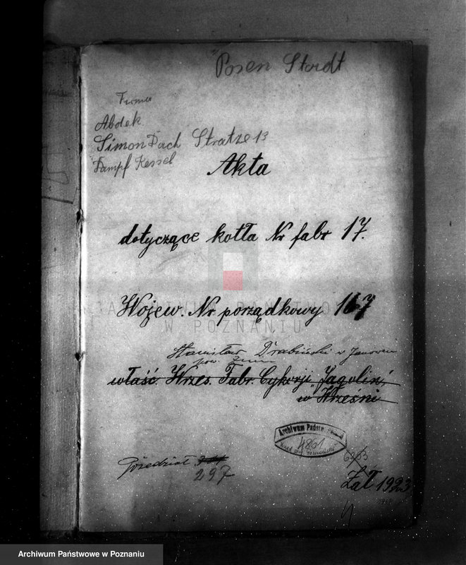 Obraz 4 z jednostki "Poznańska Termochemiczna Przetwórnia padliny Poznań-Główna nr woj. 167 pierwszy własność Bracia Drabińscy tartak w Janówcu pow. żniński"