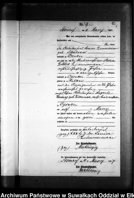 image.from.unit.number "Sterbe-Neben-Register des Preussischen Standes-Amtes Gr. Strengeln Kreis Angerburg"