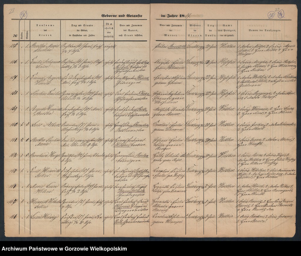 image.from.unit.number "Duplikate der Hauptkirche Landsberg an der Warthe (zawiera też księgę zgonów Konkordien Kirche z 1857 r.)"