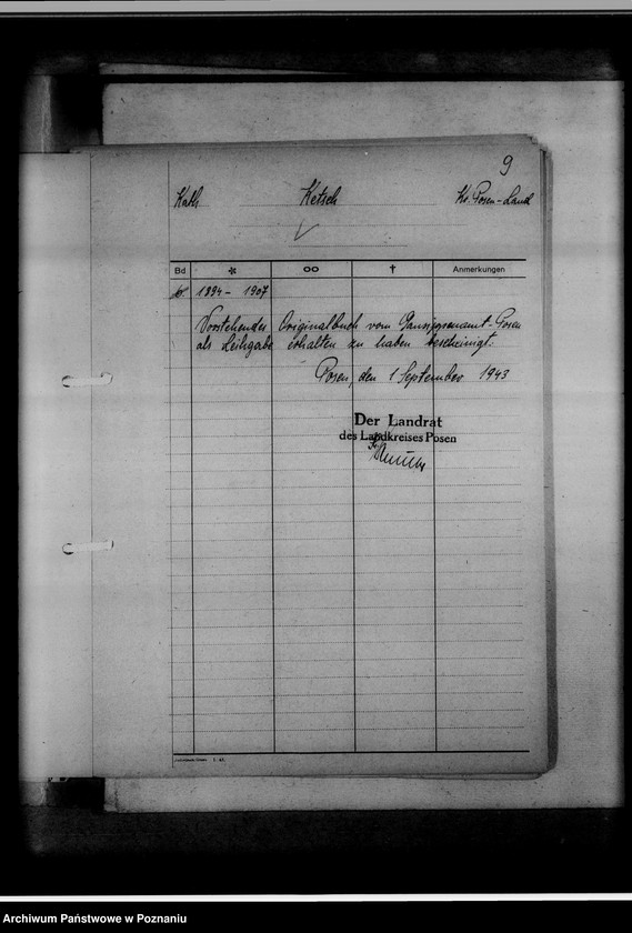 Obraz 13 z jednostki "Bücherverzeichnis, Kreissippenamt Posen-Land [powiat Poznań-wieś]"