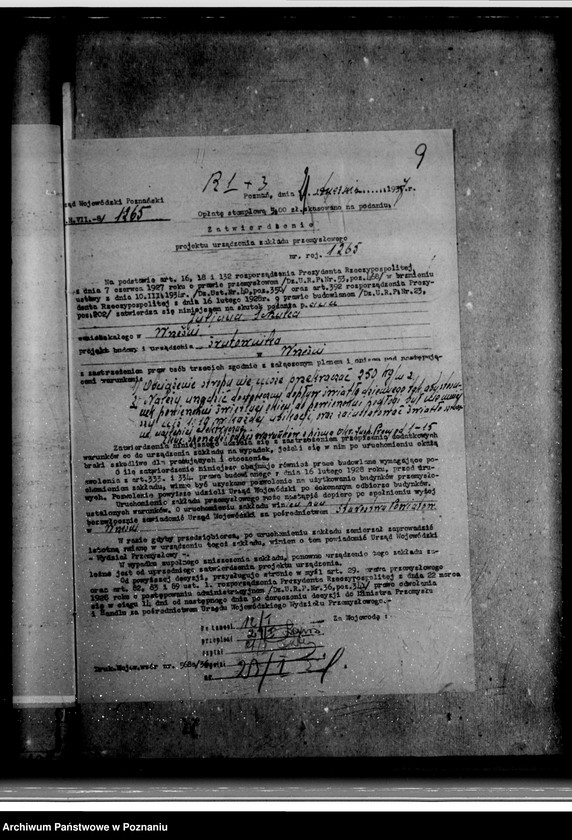 Obraz 13 z jednostki "Zatwierdzenie zakładu przemysłowego /śrutownika/ J. Schultza we Wrześni"