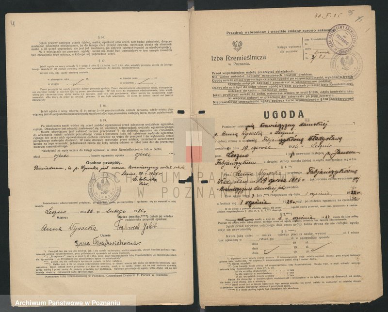 Obraz 4 z jednostki "[Ugody o naukę rzemiosła krawiectwa damskiego w Lesznie]"