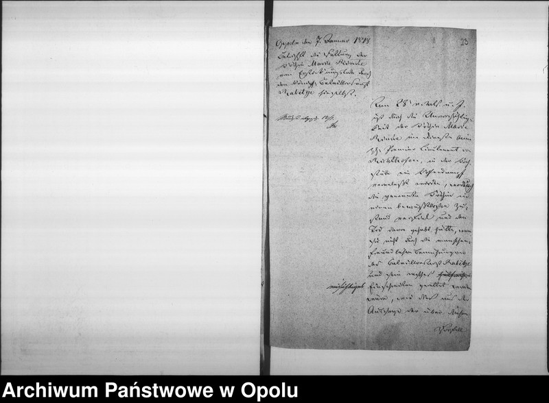 Obraz 20 z jednostki "Acta des Magistrats zu Oppeln betreffend: verunglückte Personen in der Oder und deren Rettung, so wie die Rettung der vom Kohlendampf Erstickten und aus Feuers Gefahren de Anno 1847"