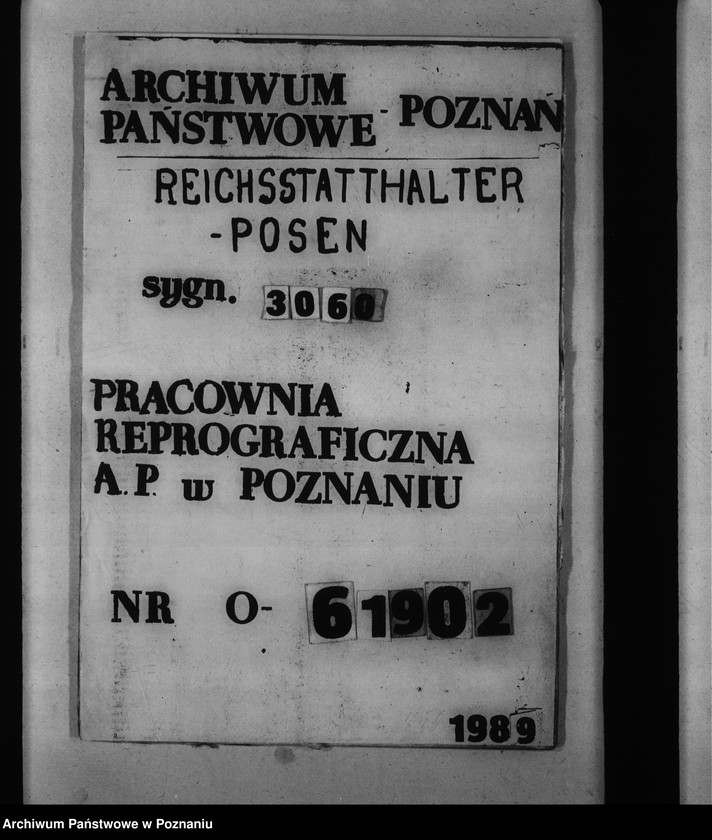 Obraz 1 z jednostki "Dienstwohngebäude - Reichsstatthalter Posen. Wirtschaftsgebäude 1 - 4 (nad jeziorem Góreckim) Massenberechnung"