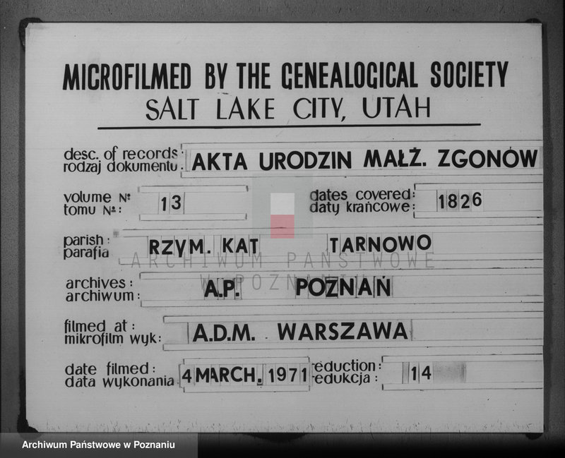 Obraz 1 z jednostki "Duplikat urodzonych, zaślubionych, zmarłych"