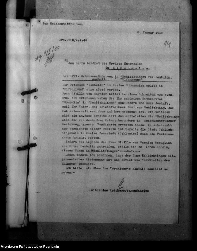 Obraz 20 z jednostki "Ortsnamenänderung Kreis Hohensalza"