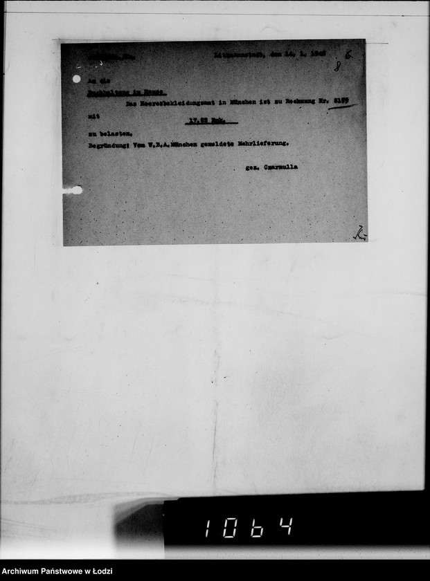 Obraz 12 z jednostki "Heeresbekleidungsamt München.Kriegsauftrag 6/14"