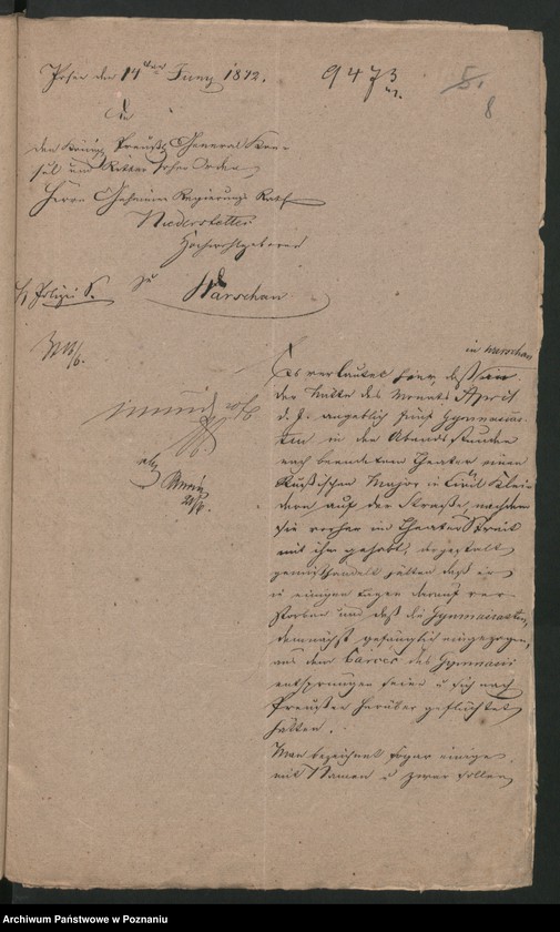 Obraz 11 z jednostki "A. betr. den Gymnasiasten Wladislaus von Biernacki"