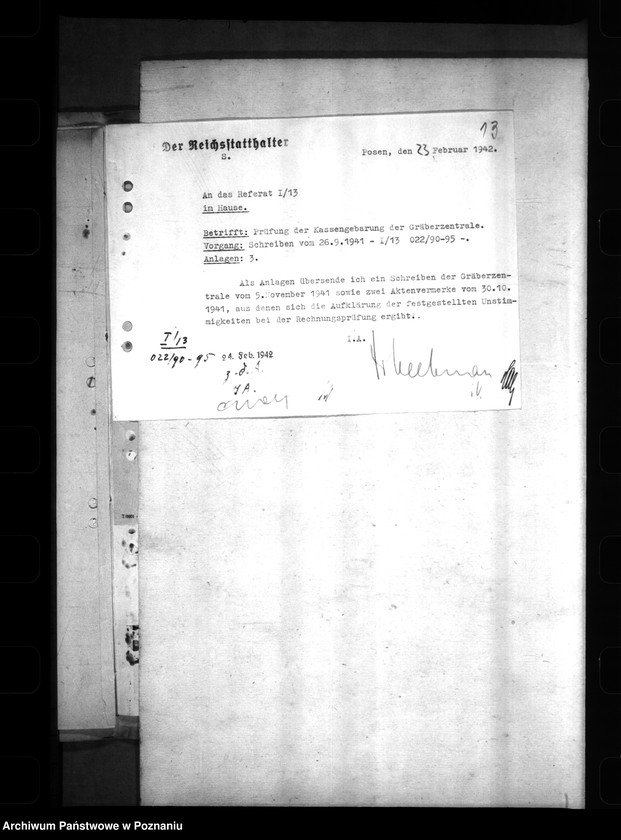 Obraz 17 z jednostki "Gräberzentrale- Mittelbewirtschaftung"