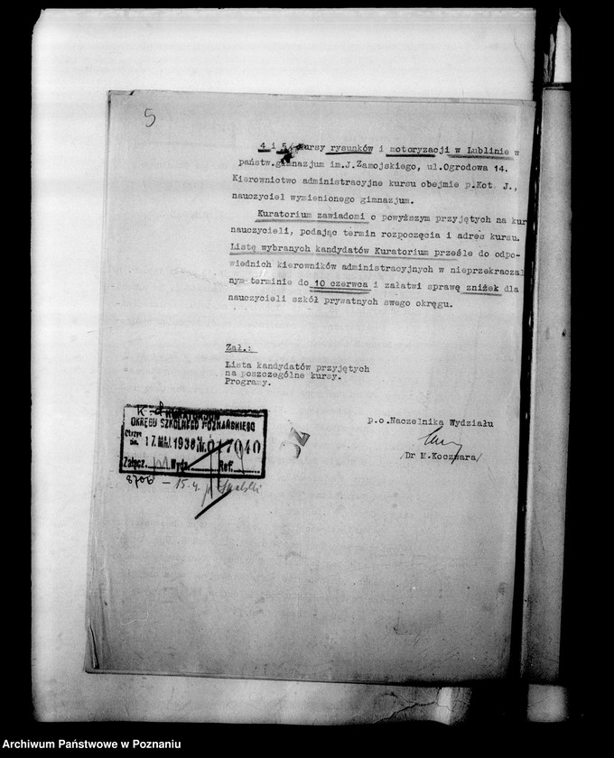 Obraz 8 z jednostki "Kursy wakacyjne nauczycieli szkół powszechnych [Spisy kandydatów na kurs]"