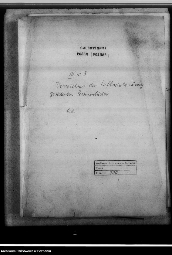 Obraz 4 z jednostki "Verzeichnis der Luftschutzmässig gesicherten Personenbücher"