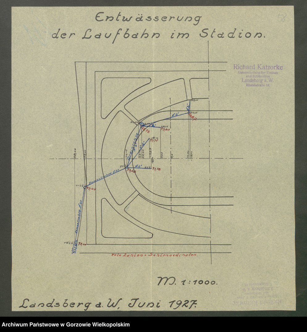 image.from.collection.number "Plany i projekty budowy stadionu sportowego przy Soldiner Strasse (ul. Konstytucji 3 Maja) z okresu 1925-1931.111"