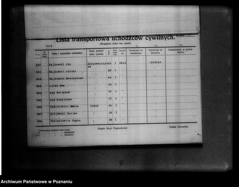 Obraz 10 z jednostki "Lista uchodźców cywilnych."