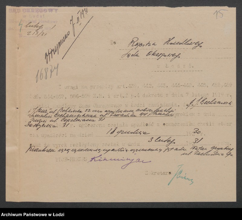 Obraz 17 z jednostki "J. Ciechanowski i J.Szura- handel towarami włókienniczymi"