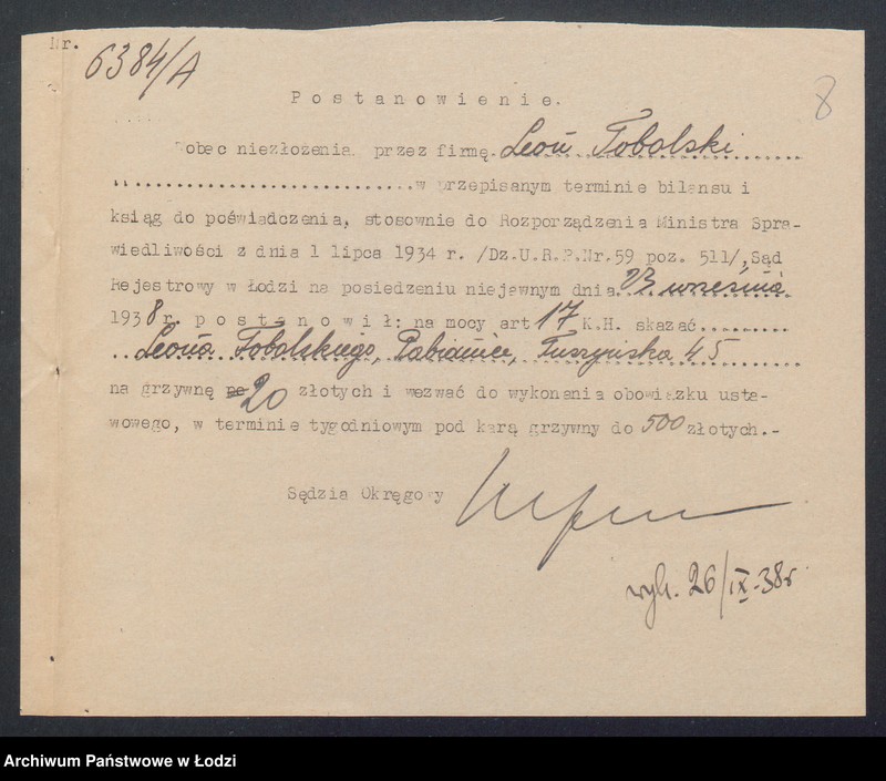 Obraz 10 z jednostki "Tobolski Leon- fabryka towarów włókienniczych"