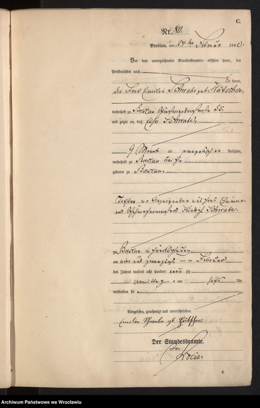 image.from.unit.number "Sterbe-Haupt-Register Breslau I 1890 Band 3"