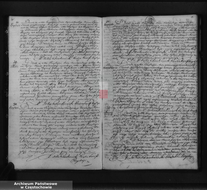 Obraz 8 z jednostki "Księga duplikat [akt] urodzonych, zaślubionych i zmarłych Parafii Przystajń w w okręgu częstochowskim, dekanacie krzepickim z roku 1854"