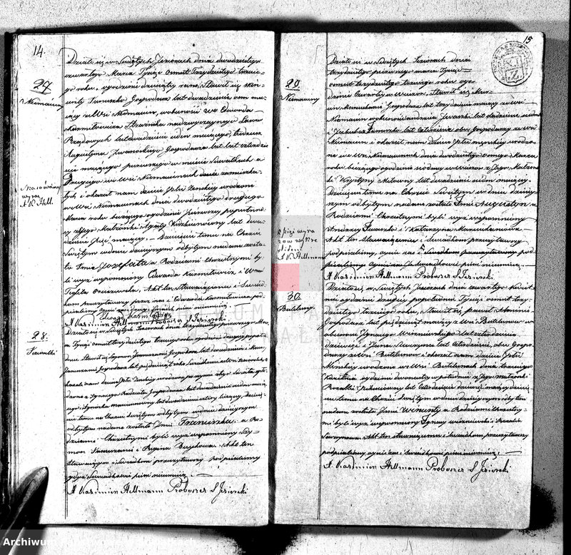 Obraz 10 z jednostki "Duplikat parafij święto jeziorskiey urodzonych, zaślubionychz y zmarłych z roku 1833"