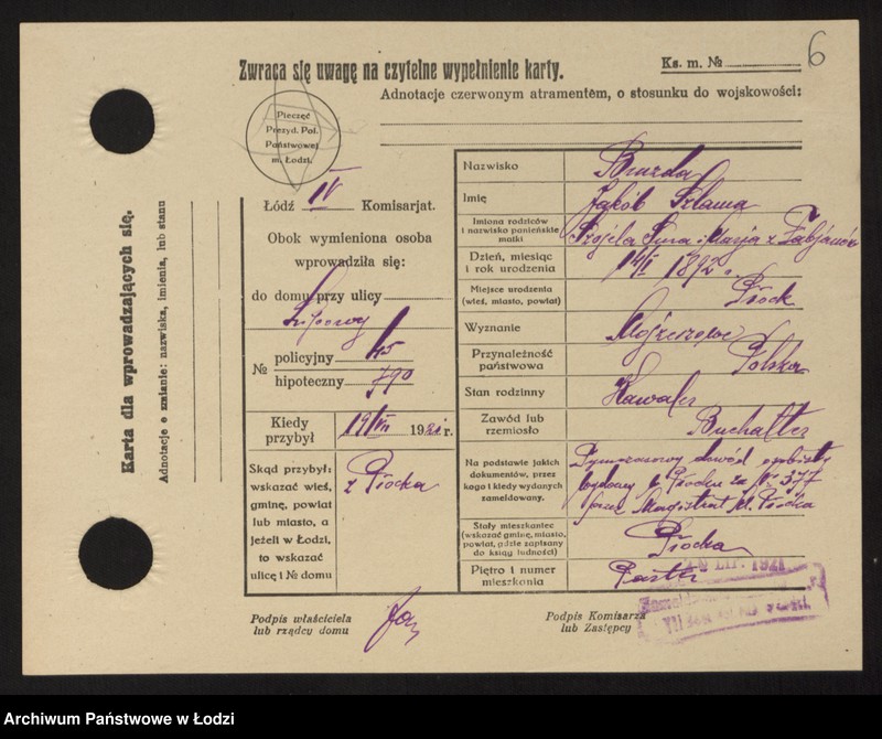 Obraz 8 z jednostki "[Spis ludności Łodzi] Bruzda - Brzeziner"