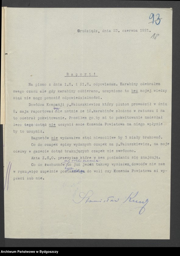 image.from.unit.number "Raporty o stanie uzbrojenia poszczególnych Komend Powiatowych Zachodniej Straży Obywatelskiej i Rozkazy Komendy Wojewódzkiej Pomorze dotyczące uzbrojenia"