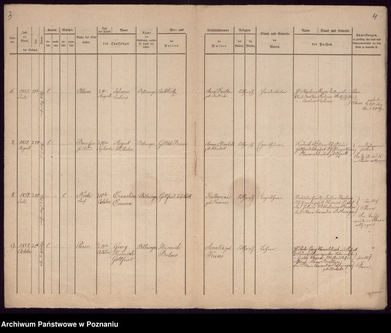 Obraz 4 z jednostki "Verzeichniss der Getauften"