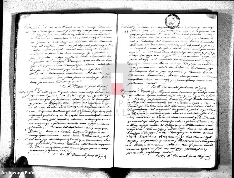 image.from.unit.number "Duplikat akt urodzonych, zaślubionych i zmarłych parafii wigierskiej na rok 1858"