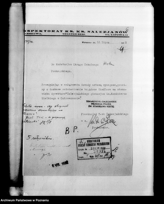 Obraz 9 z jednostki "Prywatne Liceum Męskie Towarzystwa Salezjańskiego- Marszałki- [protokoły powizytacyjne, sprawozdania roczne szkoły]"