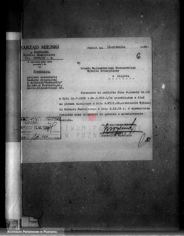 Obraz 10 z jednostki "Zatwierdzenie zakładu przemysłowego /drukarni "Concordia"/ w Poznaniu"