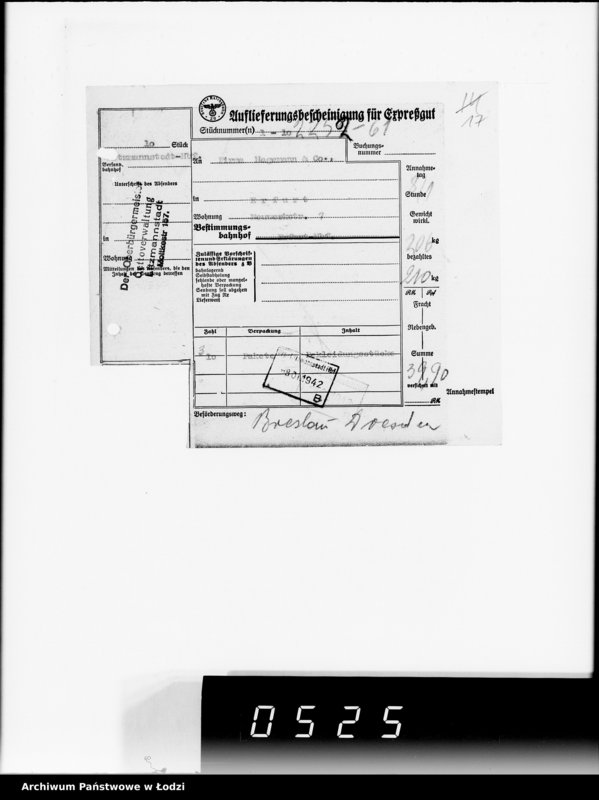 Obraz 20 z jednostki "1. Kassenbelege von nr 1 bis nr 208"