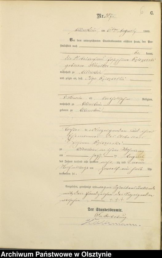 image.from.unit.number "Sterbe-=Haupt-Register Tom II,Nr 303 - 470"