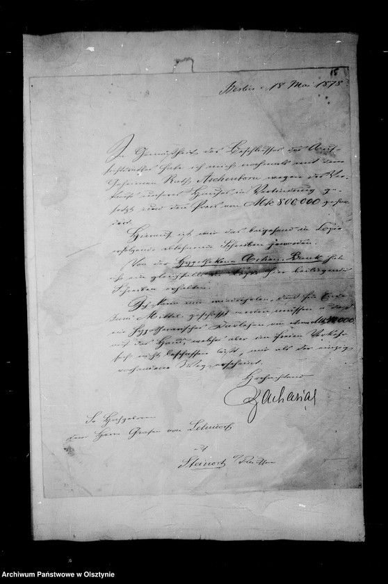 image.from.unit.number "/Akten betr. Geldgeschäfte der Lehndorff mit der Preuss. Hypotheken- Aktien- Bank, Berlin/"