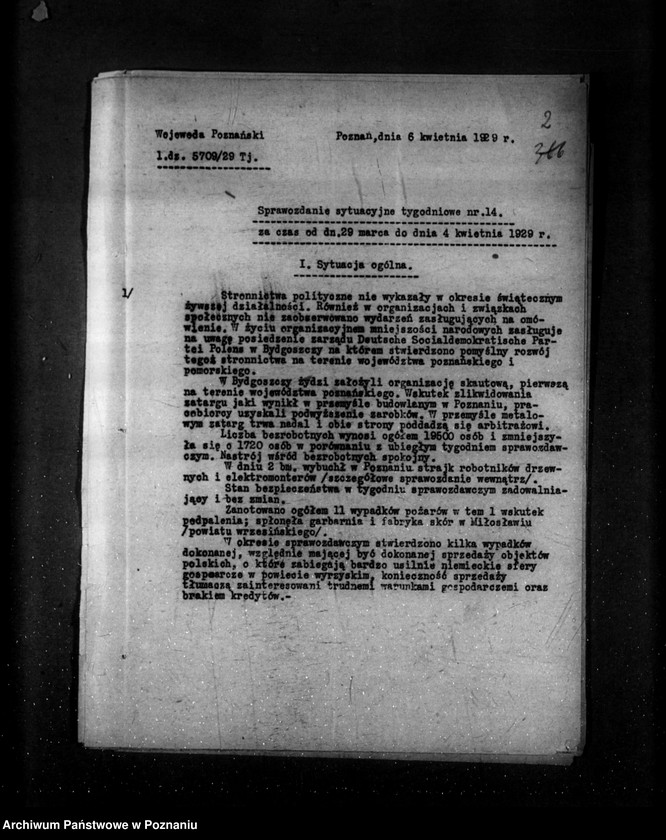 image.from.unit.number "Sprawozdania sytuacyjne tygodniowe za czas od 29 marca 1929 r. do dnia 25 kwietnia 1929 r. /nr 14-17/"