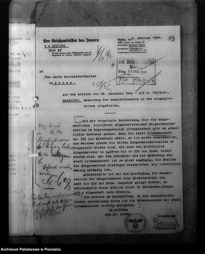 Obraz 17 z jednostki "Besoldung der Gemeindebeamten in den eingegliederten Ostgebieten"