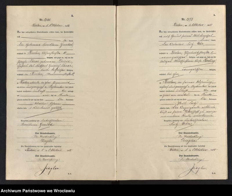 image.from.unit.number "Geburts-Neben-Register Breslau I 1908 Band 8"