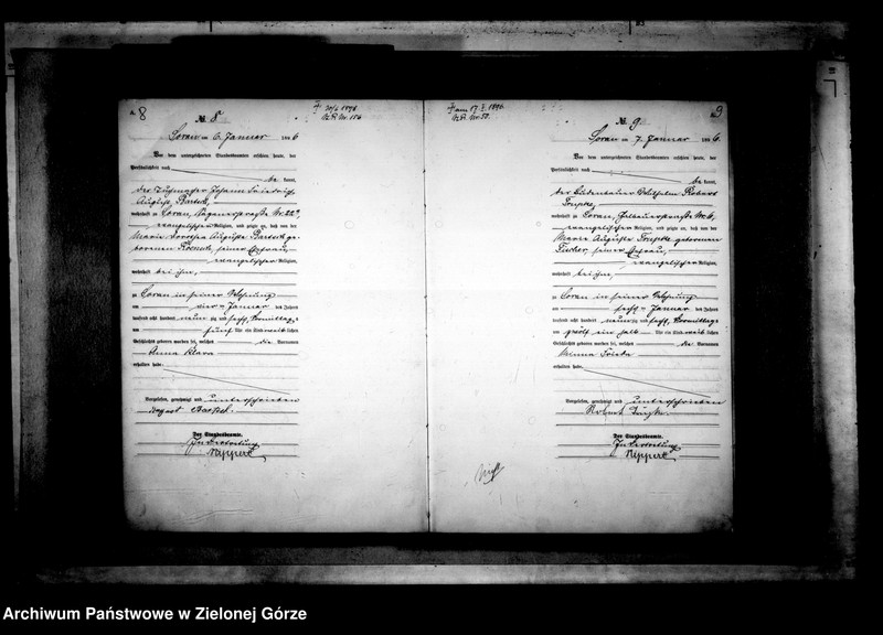 Obraz 9 z jednostki "[Księga akt urodzenia rok 1896-Żary miasto]"