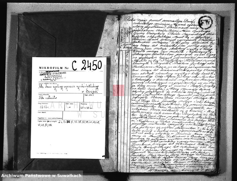 image.from.unit.number "Akta urzędnika stanu cywilnego gminy i parafii sereyskiey zaślubionych od dnia 1-go stycznia 1818 do ostatniego grudnia tegoż roku"