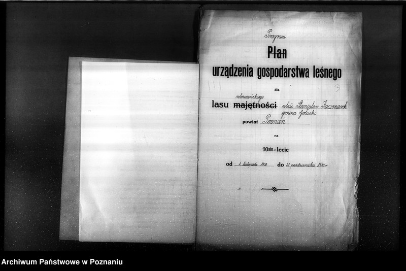 Obraz 7 z jednostki "Program urządzenia gospodarstwa leśnego lasu St. A i M Kaczmarków w gminie Gołuski powiat poznański 1930-1940"