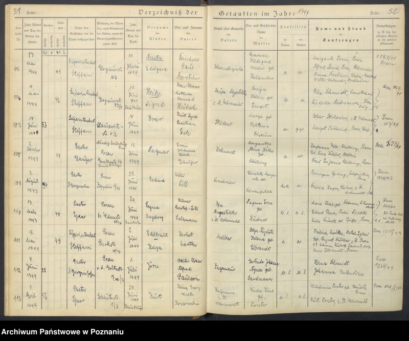 Obraz 19 z jednostki "Verzeichnis der Getauften"