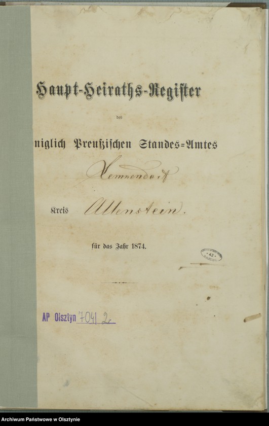 image.from.unit.number "Haupt-Heiraths-Register Nr 1 - 4"