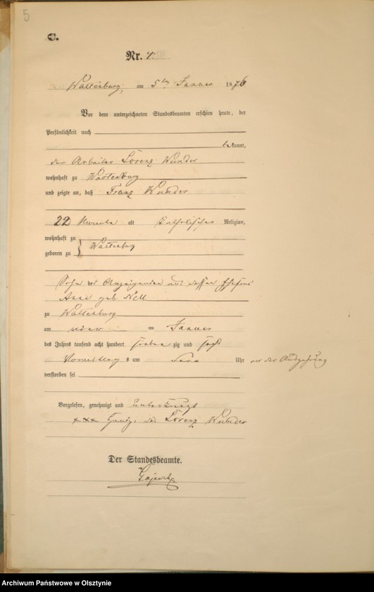 image.from.unit.number "Sterbe-Haupt-Register Nr 1 - 150"