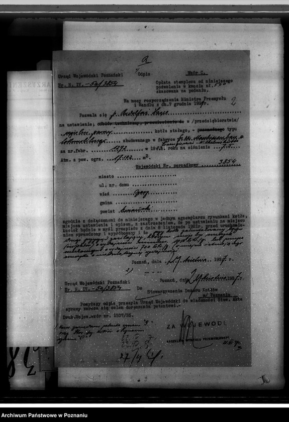 Obraz 6 z jednostki "Cegielnia w Czaczu R. Łaske, pow. kościański nr woj. kotła 3854"