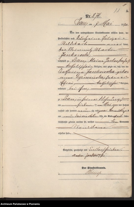 Obraz 14 z jednostki "Księga urodzeń t. III"