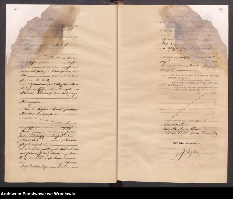 image.from.unit.number "Heiraths-Haupt-Register Breslau I 1911 Band 6"