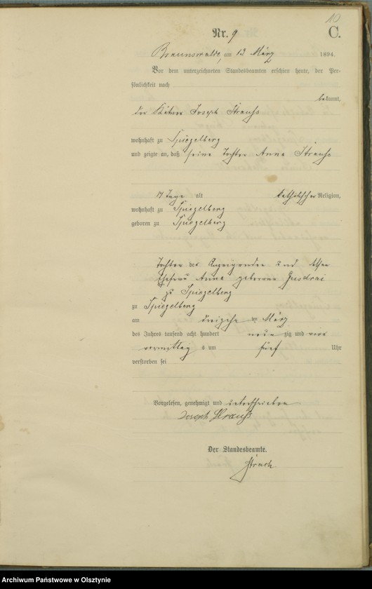 image.from.unit.number "Sterbe-Haupt-Register Nr 1 - 45"