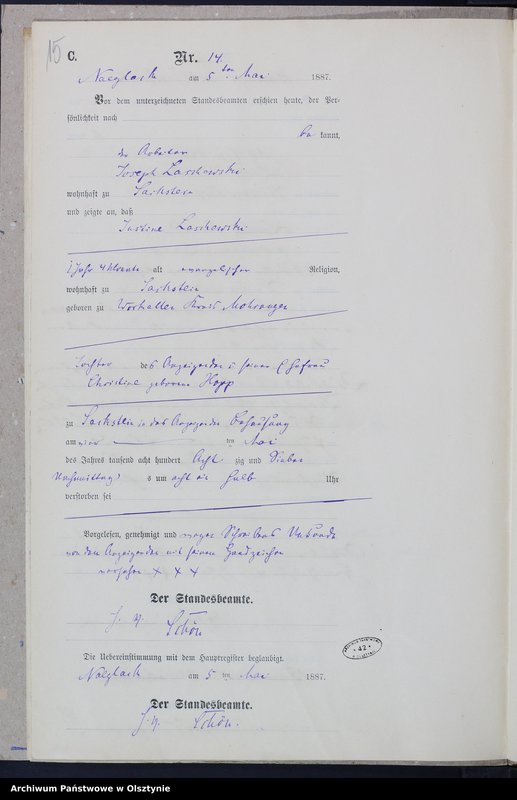image.from.unit.number "Sterbe-Neben-Register Nr 1 - 27"