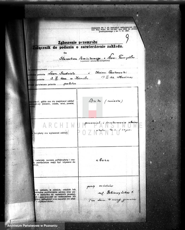 Obraz 13 z jednostki "Zatwierdzenie zakładu przemysłowego /młyn parowy/ firmy Siudziak i Ciastowski w Buku"